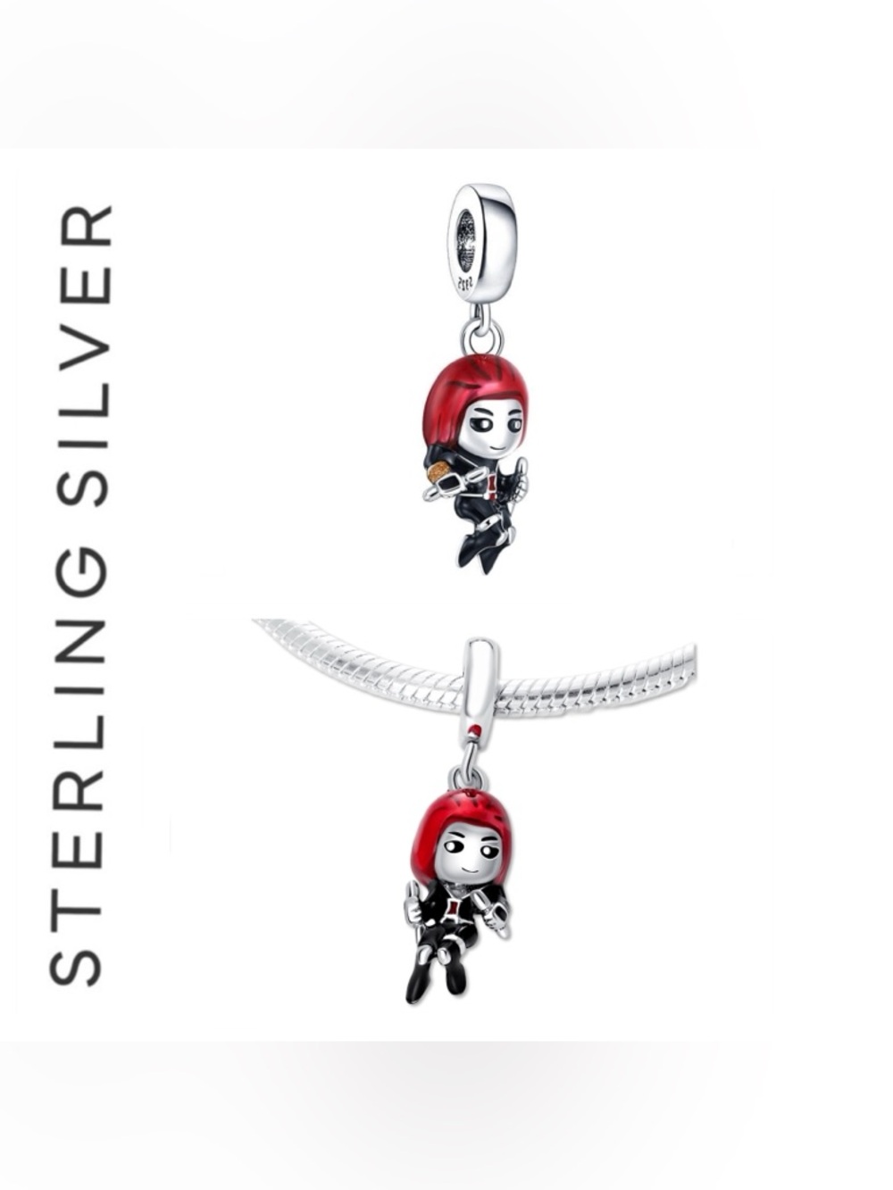 🌟 S925 Sterling Silver Black Widow Charm